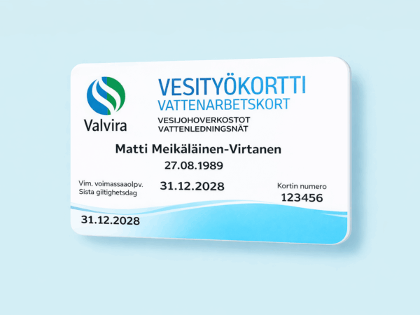 Vesityökorttikoulutus ryhmälle